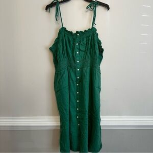 Universal Thread Green Button-Down Midi Dress